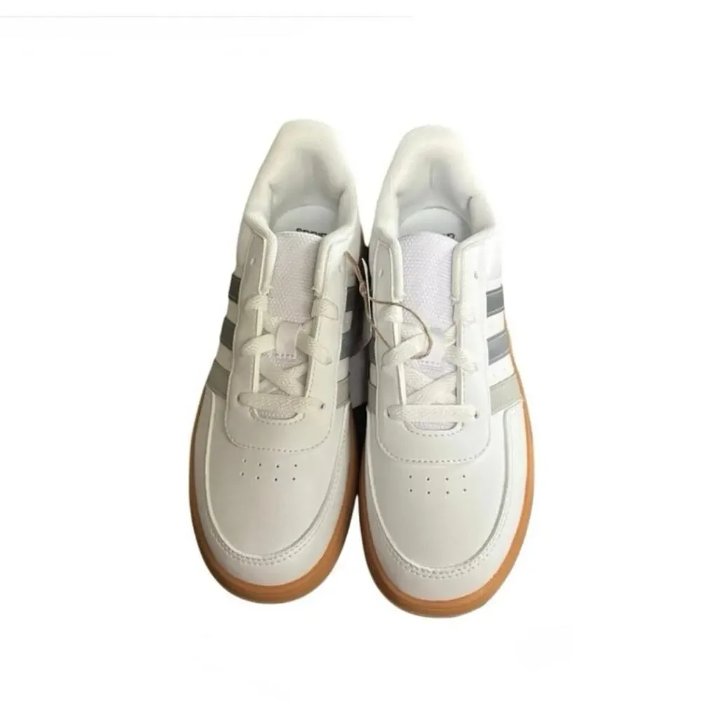 Adidas Breaknet 2.0 K White Gray Stripe Gum Sole Sneakers Youth 4.5 / Women’s 6